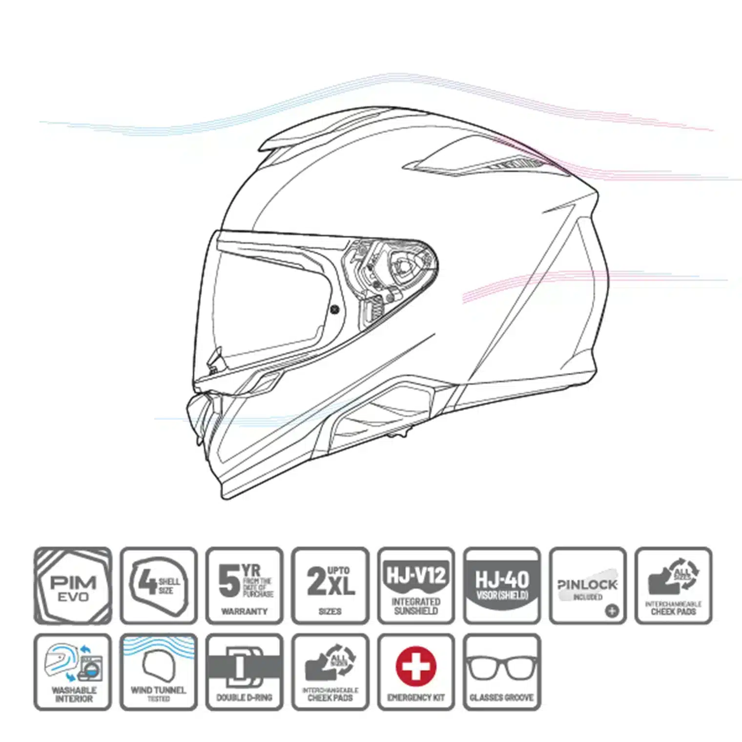 HJC RPHA71 FREPE MC9SF Full-Face Hjelm - Billede 2