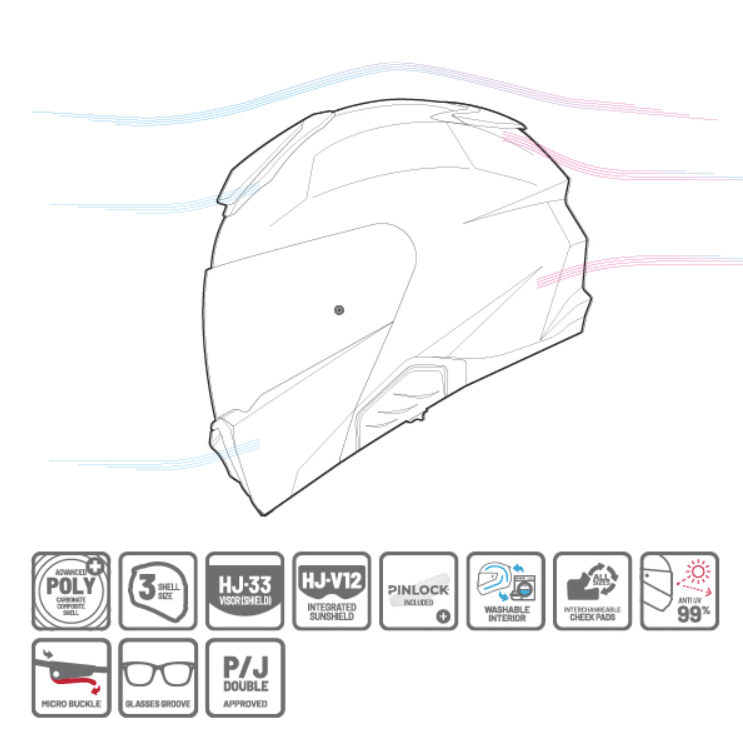 HJC i91 CARST MC1SF Flip-up hjelm - Billede 4