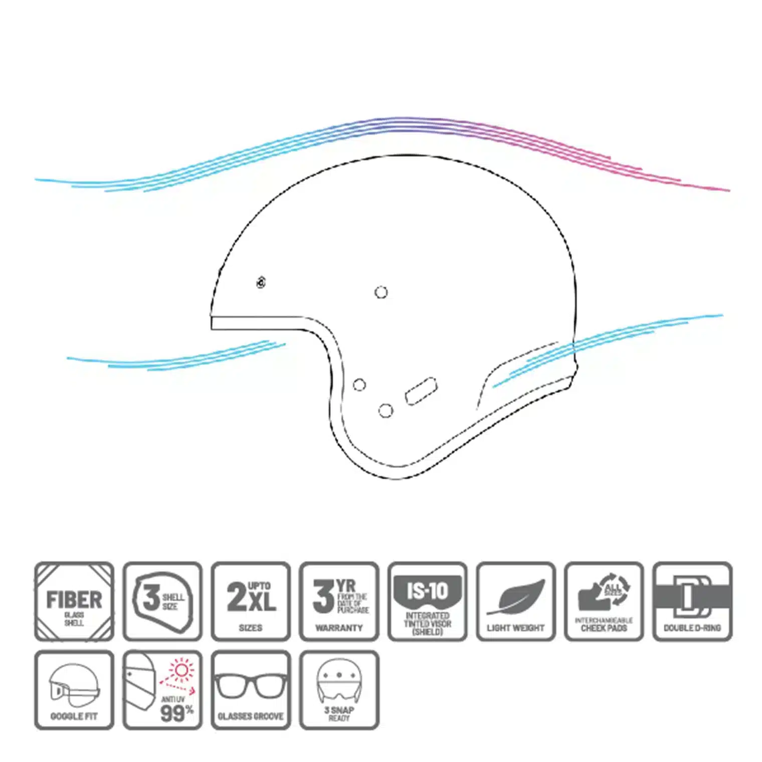 HJC V31 BYRON MC21SF Retro Pilot hjelm - Billede 9